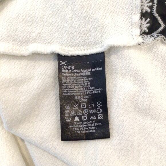 Scotch & Soda Maison Scotch Lace Inset Crewneck Sweatshirt size P - Picture 5 of 5